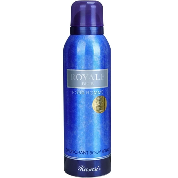 اسپری بدن رویال بلو مردانه اصل رصاصی دئودورانت بدن و لباس  200میل | Rasasi ROYALE BLUE Pour Homme Deodorant Body Spray 200ml